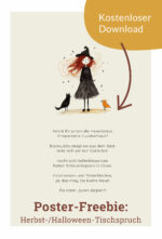 Poster-Freebie: Herbst-/Halloween-Tischspruch zum kostenlosen Download