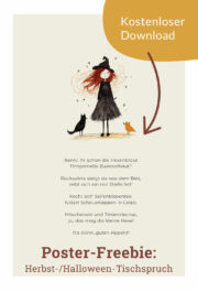 Poster-Freebie: Herbst-/Halloween-Tischspruch zum kostenlosen Download