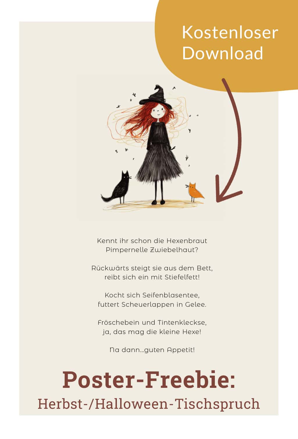 Poster-Freebie: Herbst-/Halloween-Tischspruch zum kostenlosen Download