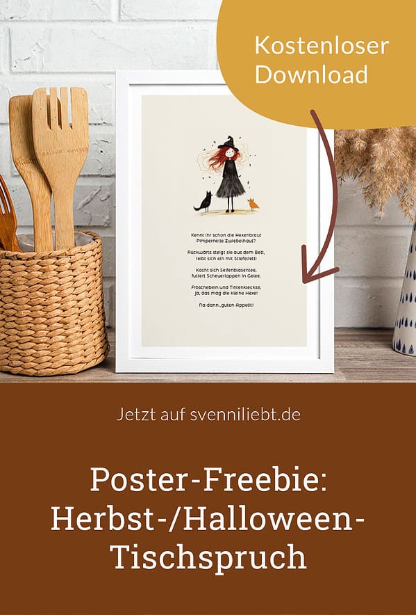 Poster-Freebie: Herbst-/Halloween-Tischspruch zum kostenlosen Download