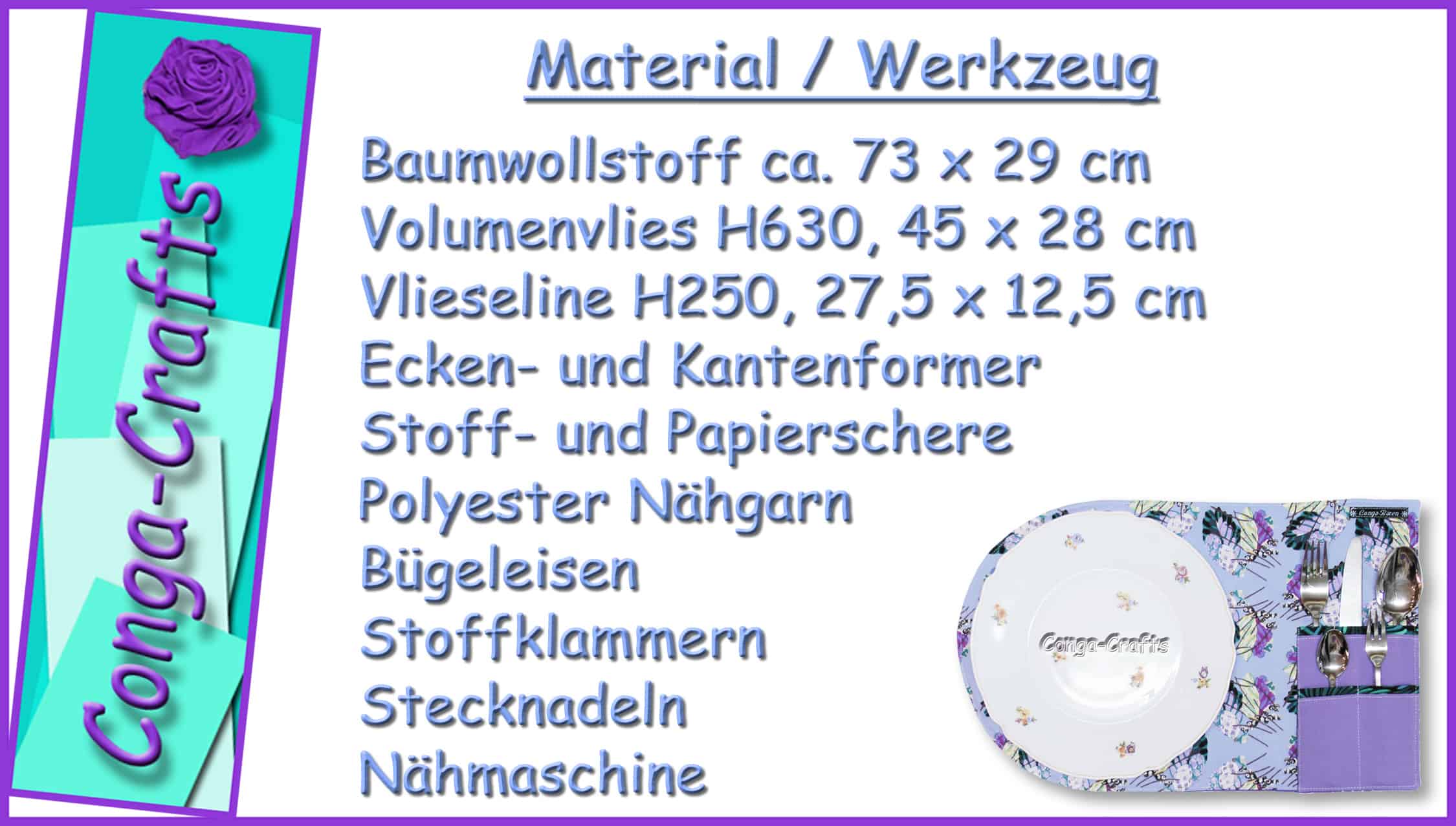 Anleitung Tischset mit integrierter Bestecktasche