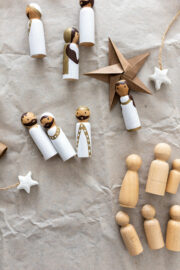 DIY-Anleitung für eine Weihnachtskrippe – Holz-Krippenfiguren für Kinder basteln