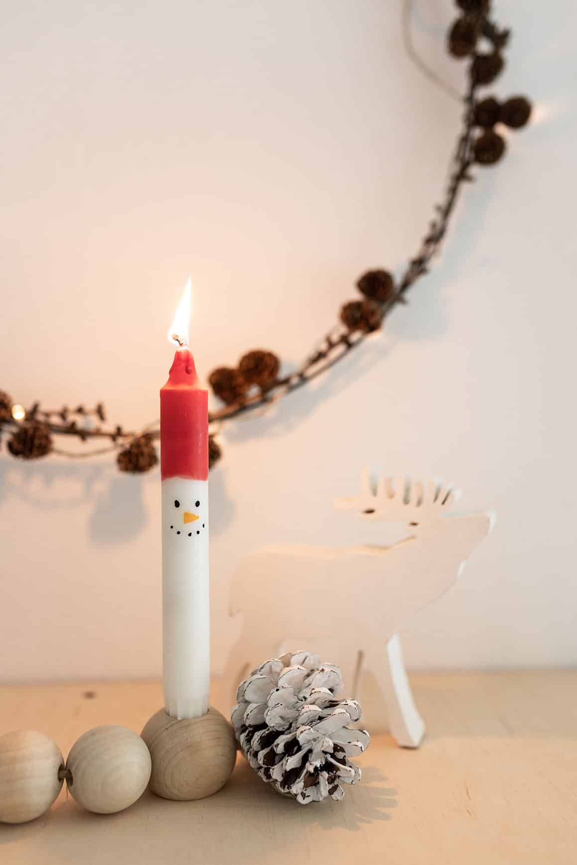 Weihnachtsgeschenke basteln mit Kindern – Wichtel Kerzen