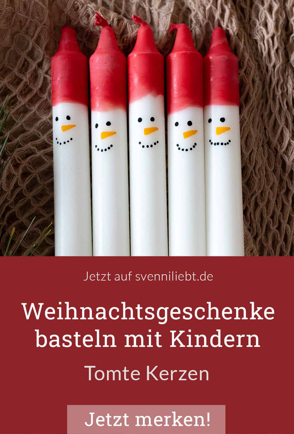 Weihnachtsgeschenke basteln mit Kindern – Wichtel Kerzen