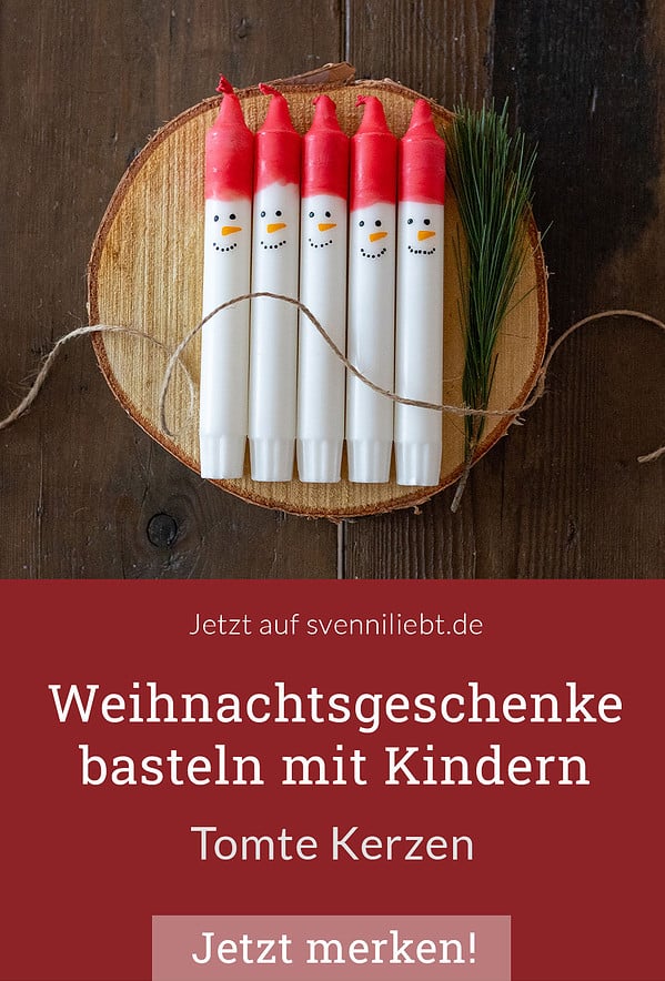 Weihnachtsgeschenke basteln mit Kindern – Wichtel Kerzen