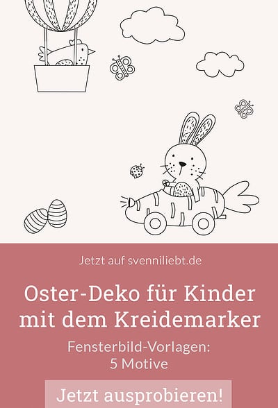 Kreidemarker Fenster zu Ostern – Vorlage für den Frühling