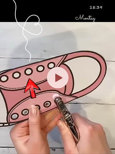 Demonstration des VARIO Creative® Tools von Prym für kreatives, nähfreies Handarbeiten, ideal für individuelle Textilgestaltung und kreative Projekte.