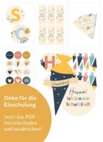 Deko für die Einschulung zum Ausdrucken