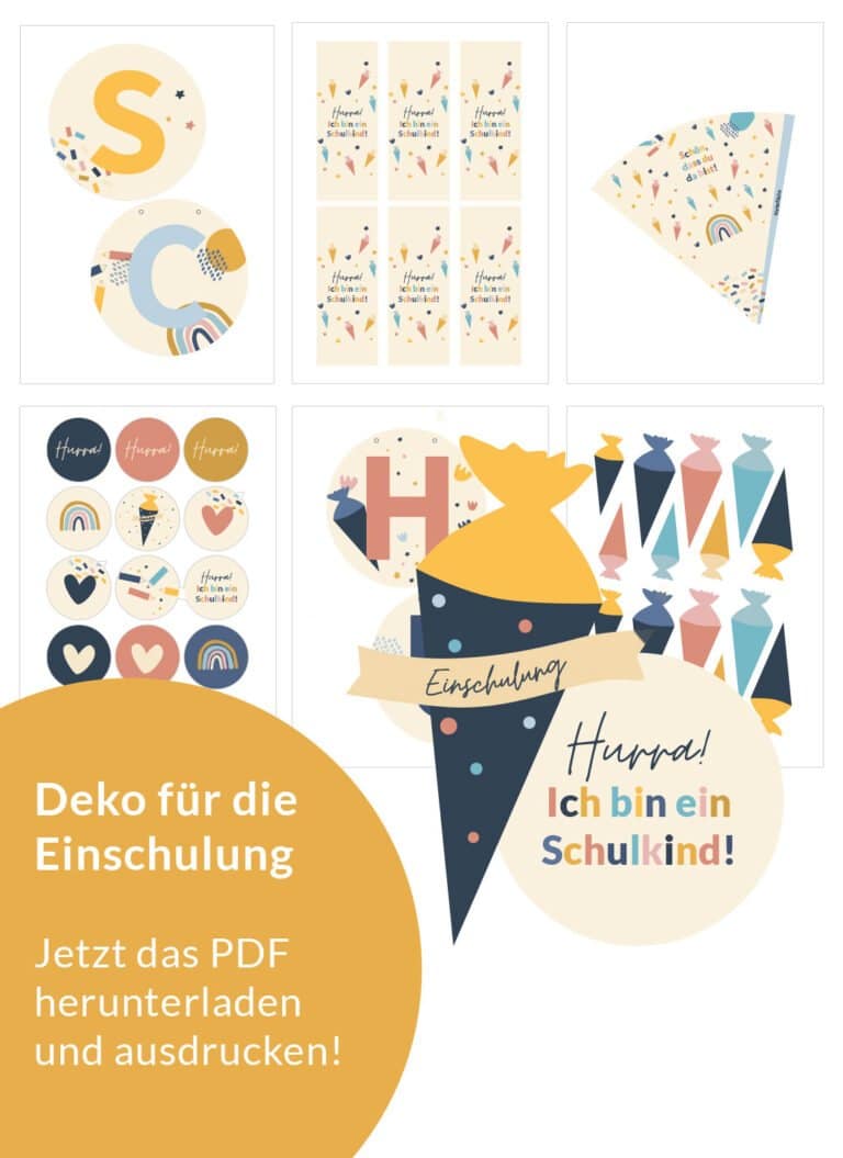Deko für die Einschulung zum Ausdrucken