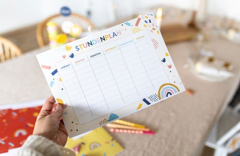Kostenloses Freebie: Stundenplan & Countdown-Kalender zum ersten Schultag