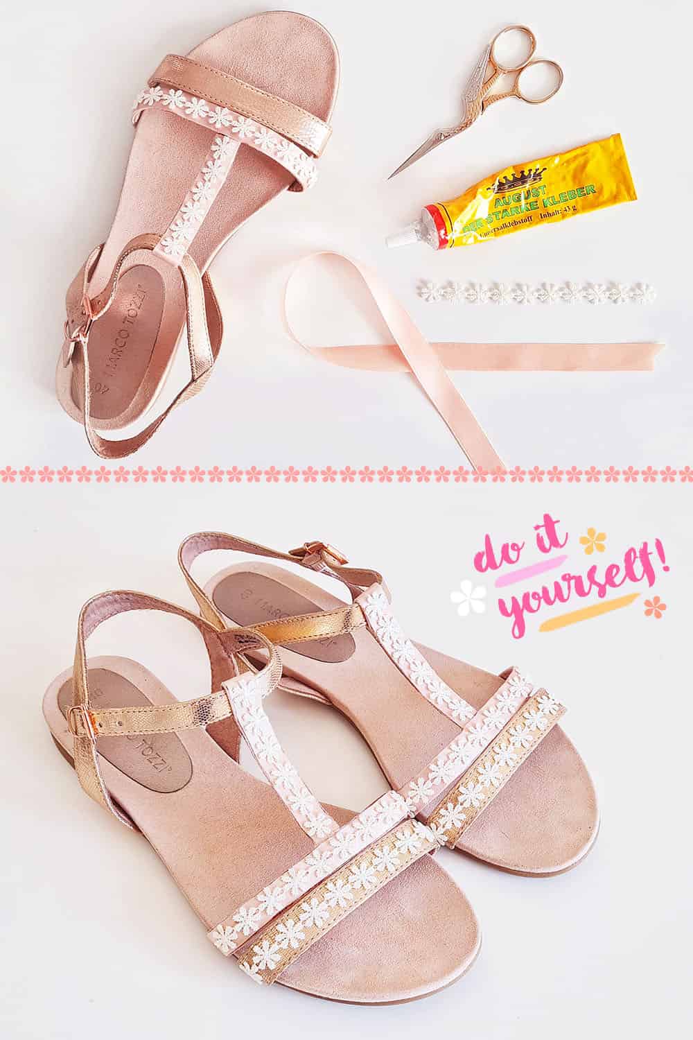 DIY Sandalen verzieren und upcyceln