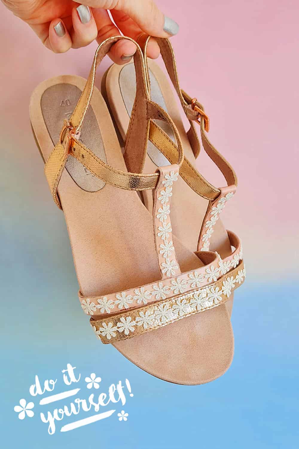 DIY Sandalen verzieren und upcyceln