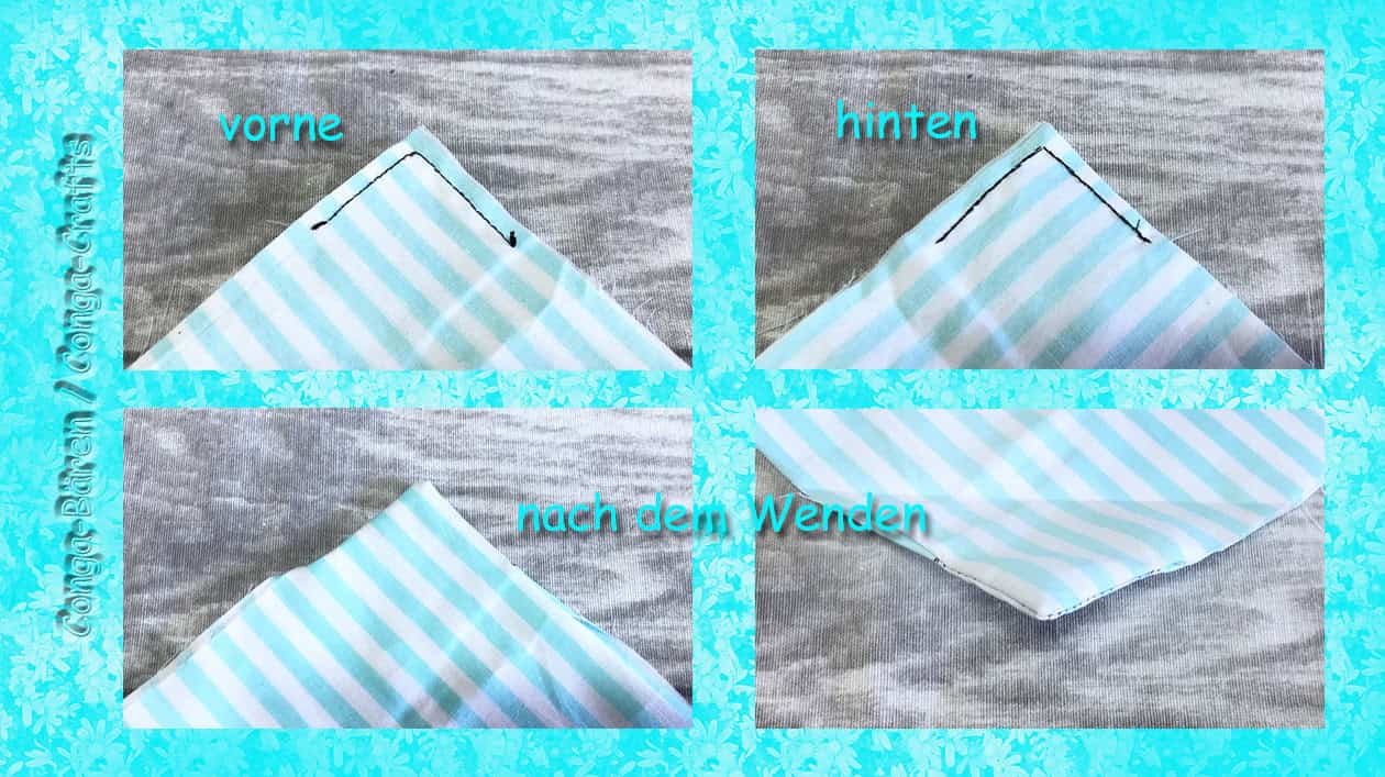 Handnaht um die Ecke nähen