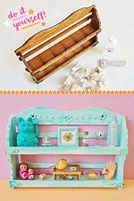 DIY Gewürzregal Upcycling / Vintage-Regal im Shabby Chic mit Kreidefarbe