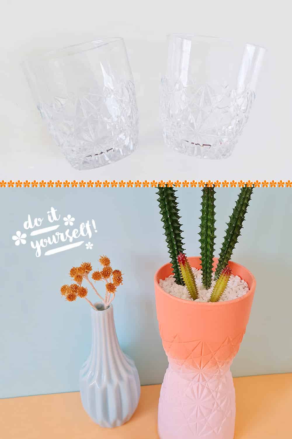 DIY Übertopf aus Trinkgläsern / Alte Gläser upcyceln