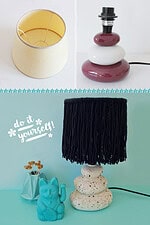 Upcycling-Lampe mit Fransen / DIY Tischlampe aus Sperrmüll