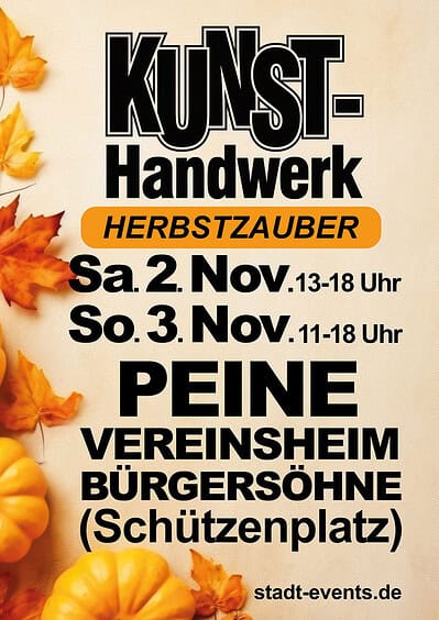Kunsttage Peine - 02.11.- 03.11.2024 – Herbstzauber Kunsttage Peine - 02.11.- 03.11.2024 – Herbstzauber
