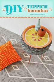 Teppich bemalen mit Textilfarbe / Waschbarer DIY Teppich