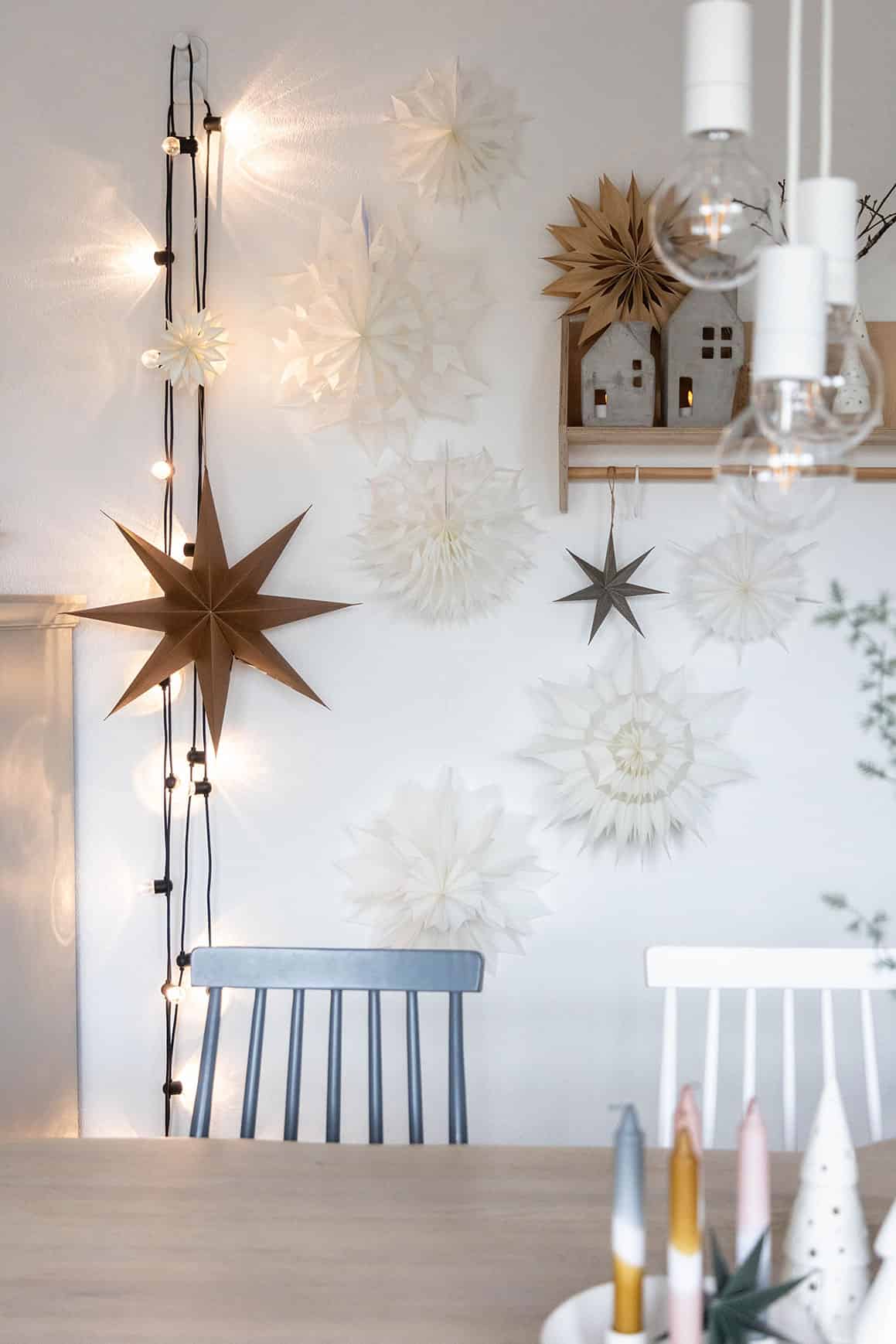 Weihnachtsdeko aus Butterbrottüten basteln – Anleitung für Sterne und Schneeflocken