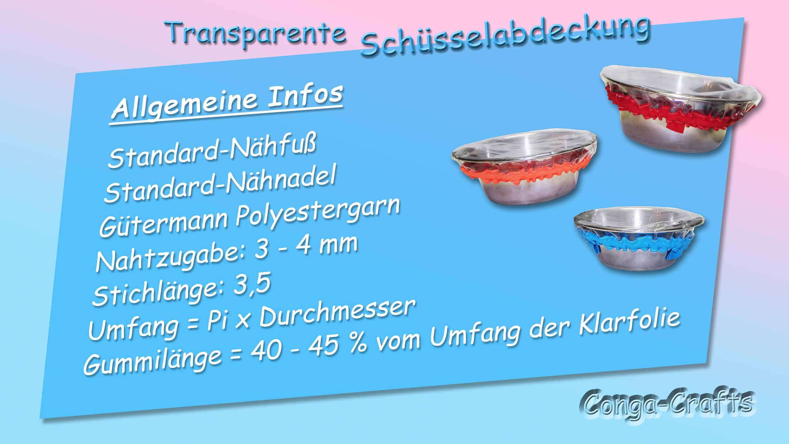 Anleitung transparente Schüsselabdeckung nähen