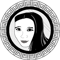 Handmade kultur, illustration einer asiatisch inspirierten weiblichen Figur, kreative handgemachte Kunst, orientalisches Design, handgefertigte Kunstwerke.