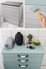 Kunststoffbeschichtete Möbel streichen / Upcycling mit Kreidefarbe