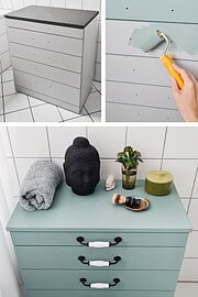 Kunststoffbeschichtete Möbel streichen / Upcycling mit Kreidefarbe