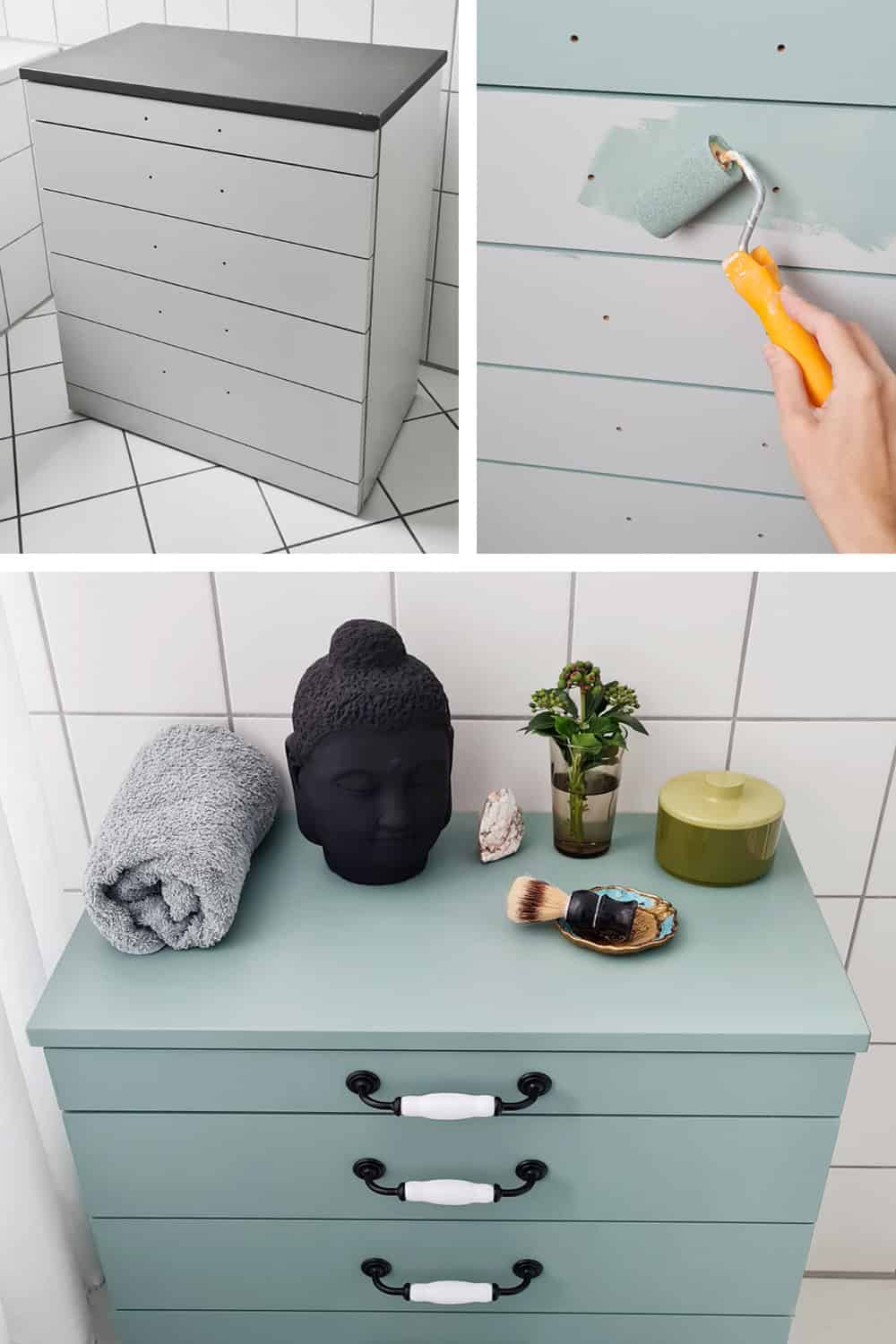 Kunststoffbeschichtete Möbel streichen / Upcycling mit Kreidefarbe
