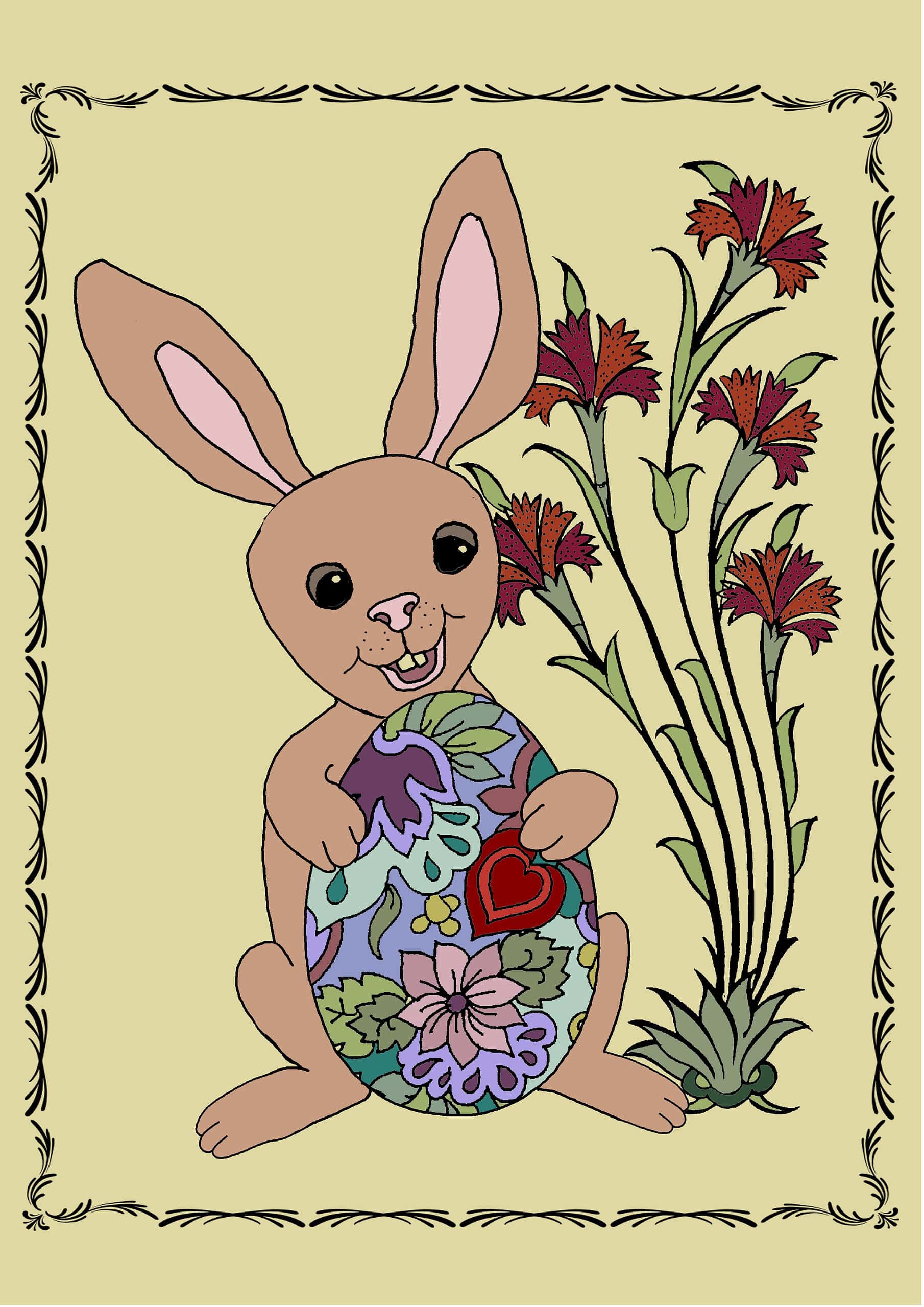 Ausmalbild Osterhase