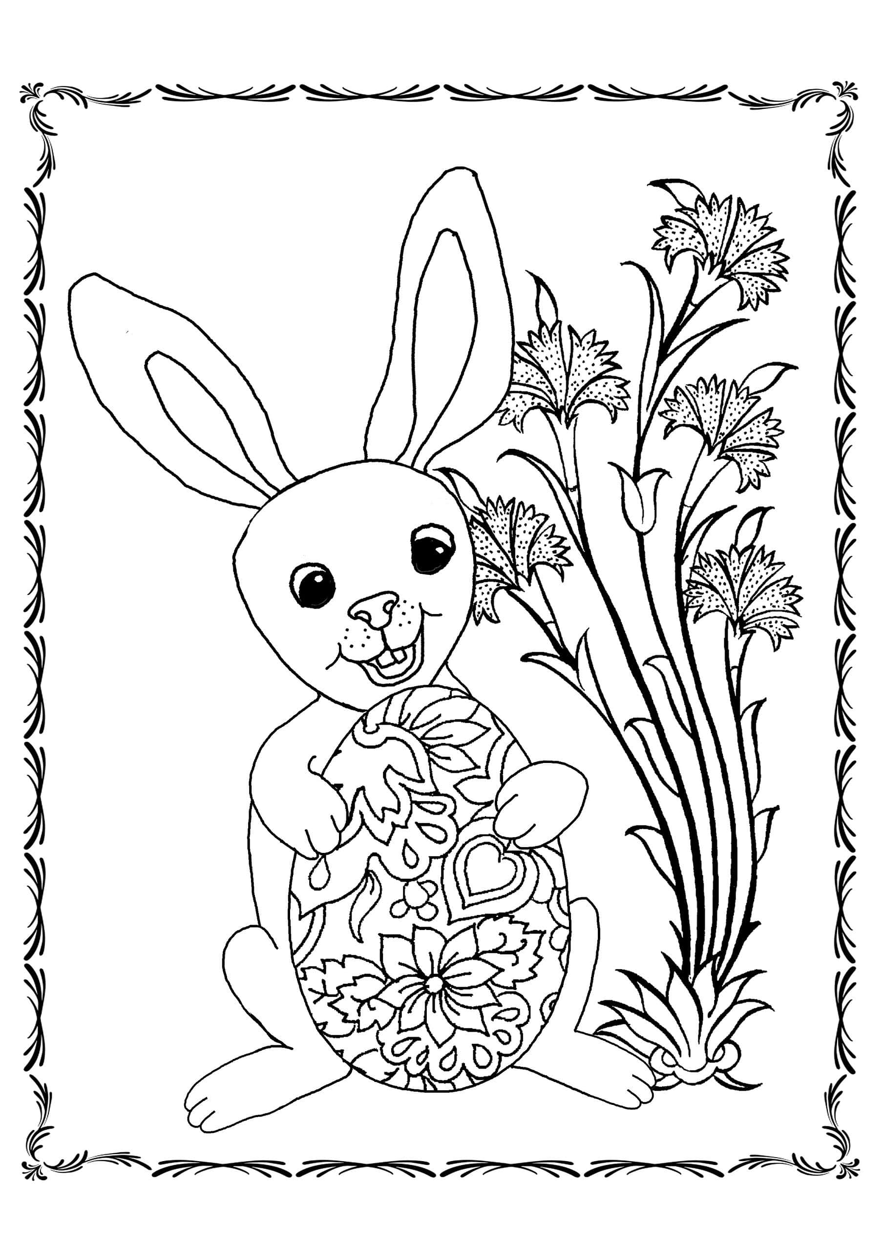 Ausmalbild Osterhase