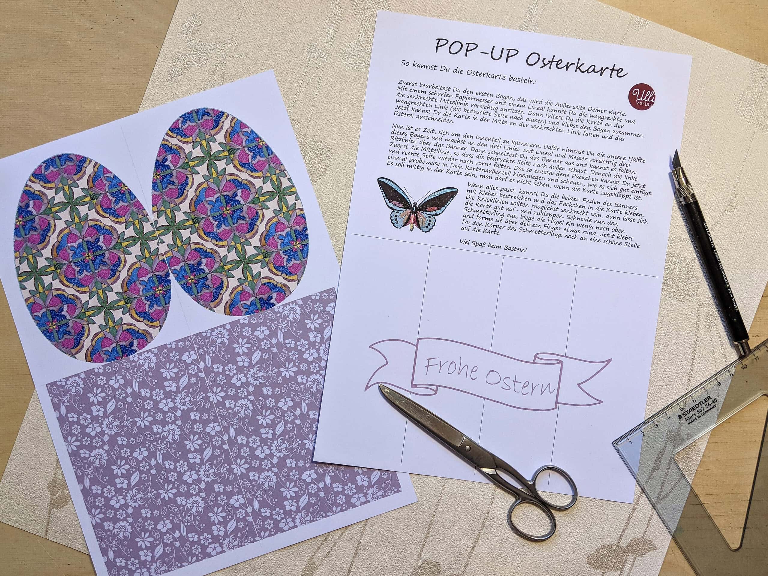 Ein Osterei als Pop-up Karte basteln