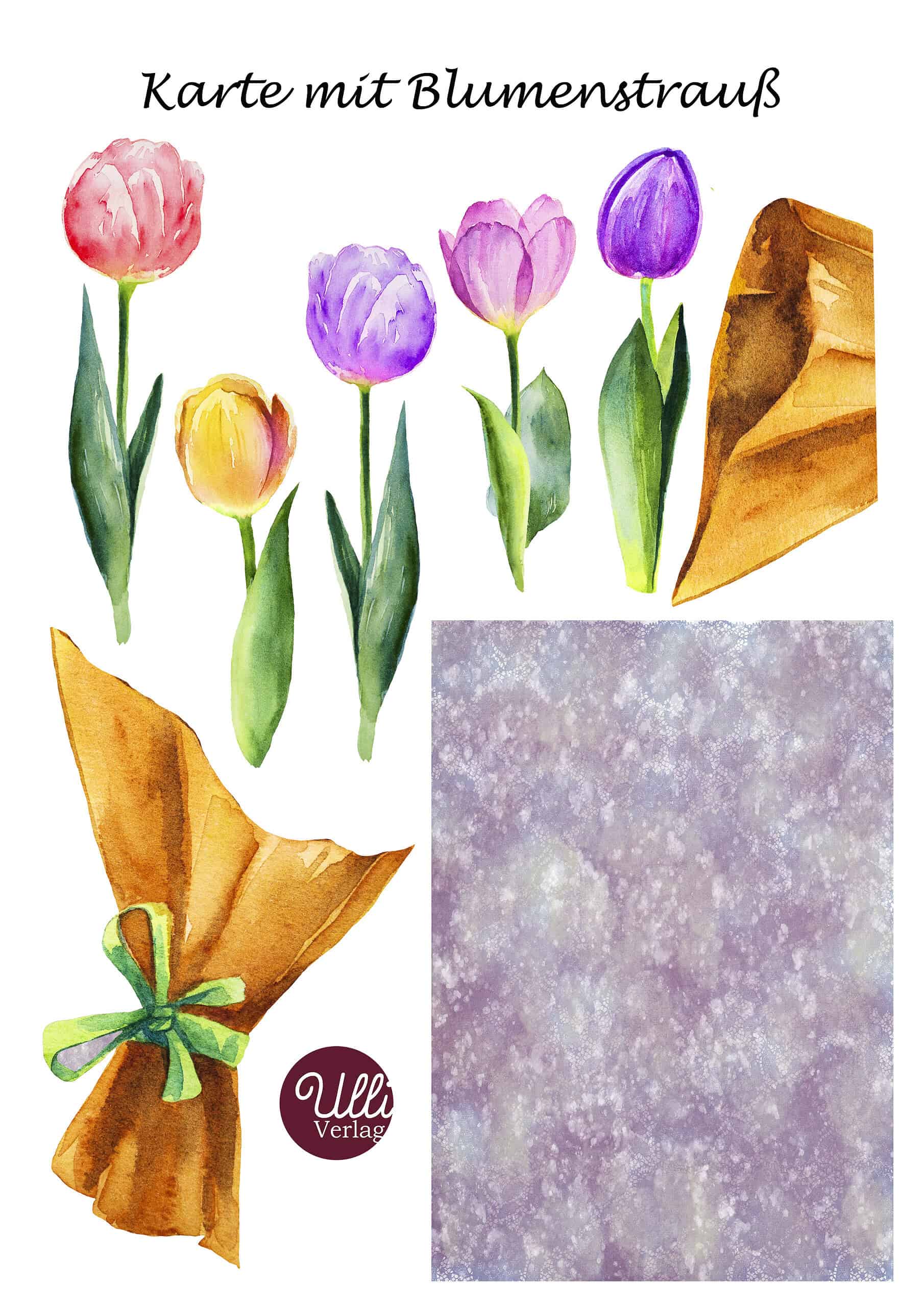 Eine Karte mit Blumenstrauß basteln