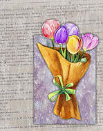 Eine Karte mit Blumenstrauß basteln