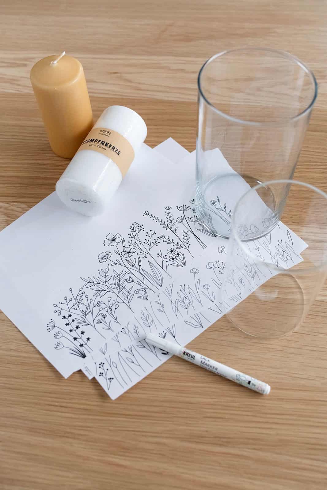 Glasmalerei: Vasen mit Kreidemarker bemalen