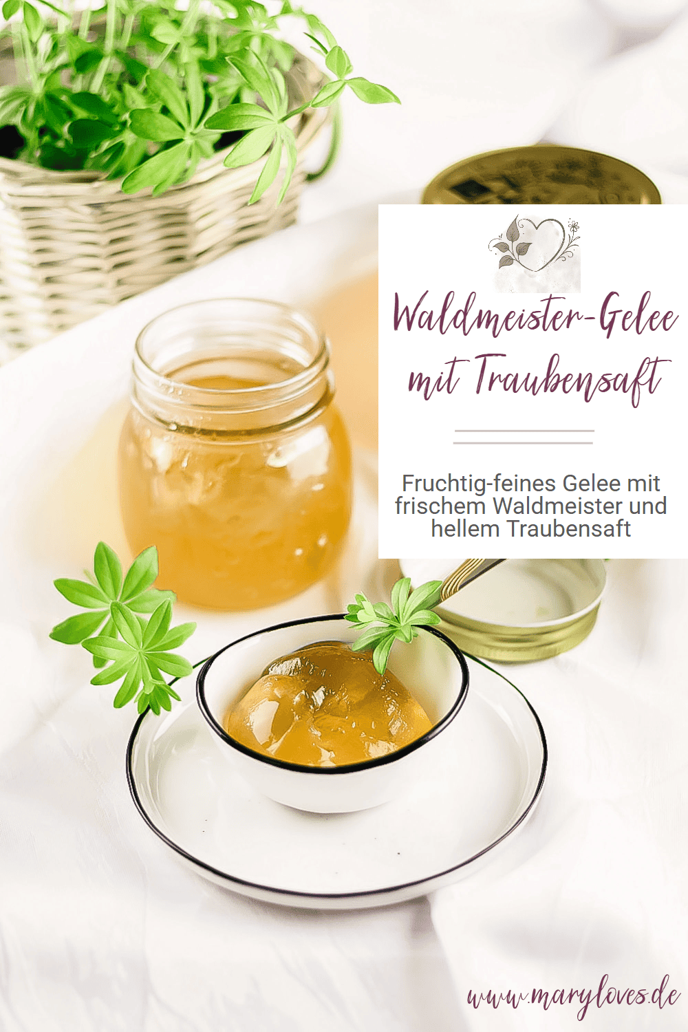 Waldmeister-Gelee mit Traubensaft