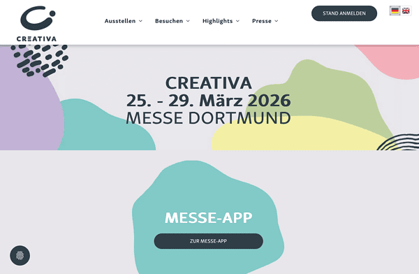 Kreative Handmade Kunsthandwerk Messe Dortmund März 2026, innovativer DIY Markt für handgefertigte Produkte und kreative Designs.