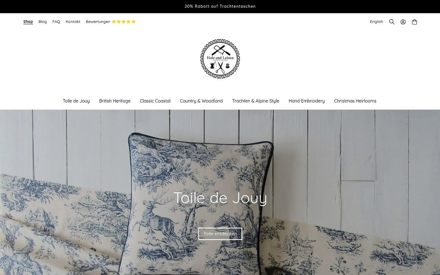 HolzundLeinen – Geschenkideen und Accessoires aus Toile de Jouy, Leinen und Kaschmir