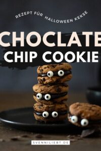 Chocolate Chip Cookies mit Füllung – einfache Halloween-Kekse ohne Ausstecher