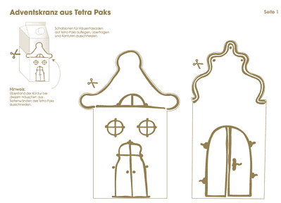 Bastelanleitung für eine Tetra Pak Adventskirche, kreatives Upcycling, nachhaltiges Deko-Element, handgemacht, Umweltfreundliche Weihnachtsdeko.