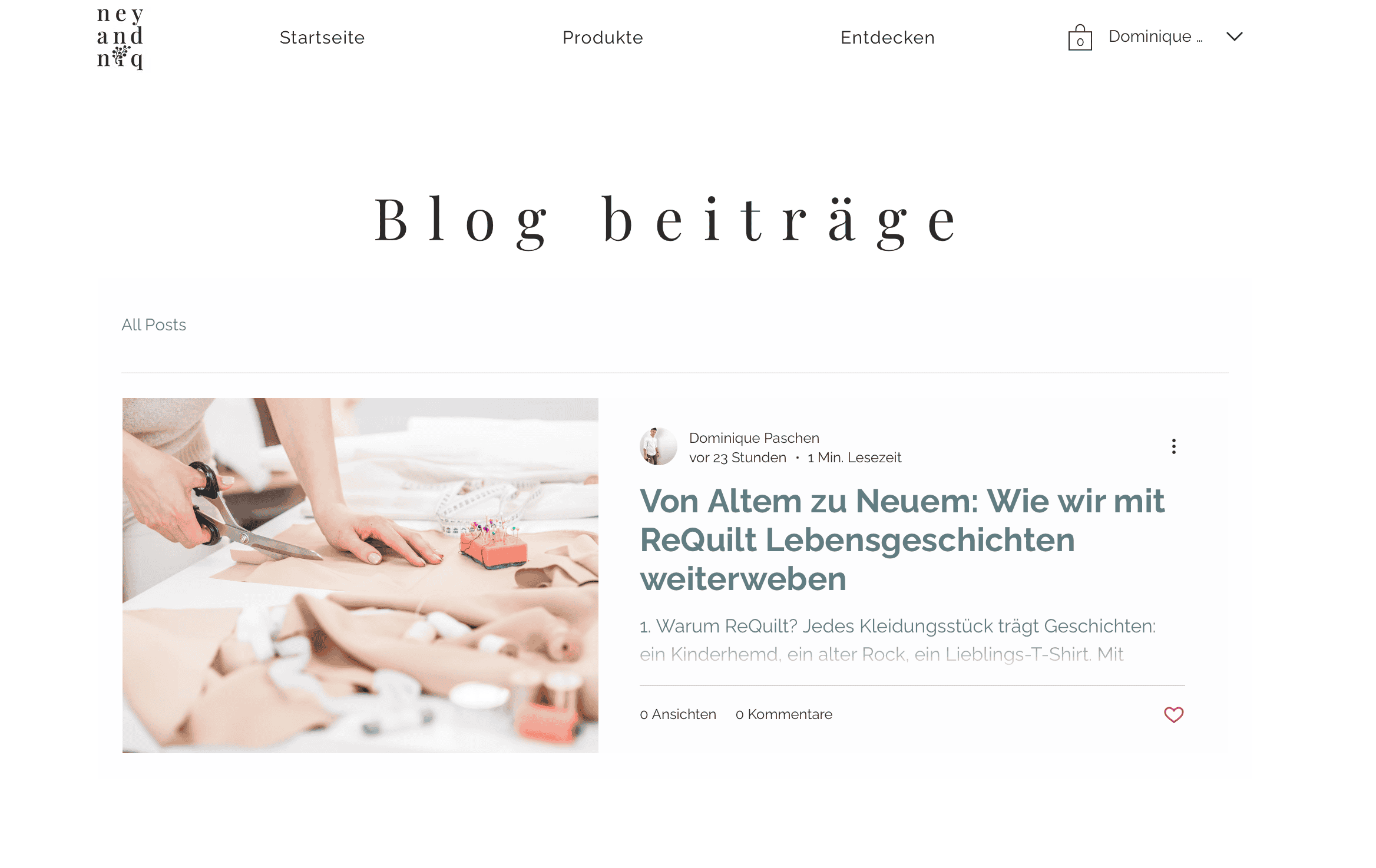 Blog über Handarbeit, Quilting, Interior Design | Ney and Niq