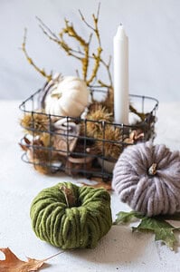 Kürbis basteln mit Wollkordel – einfache DIY-Herbstdeko selbst machen