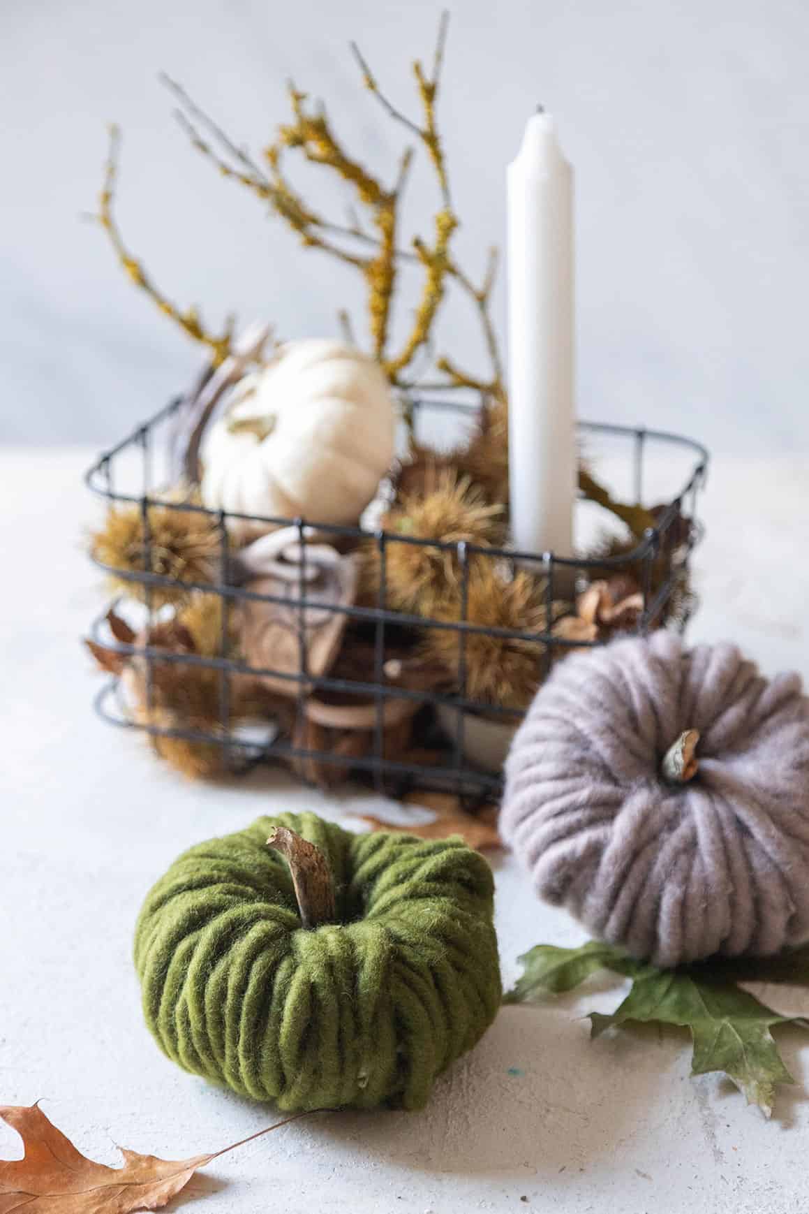 Kürbis basteln mit Wollkordel – einfache DIY-Herbstdeko selbst machen