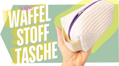 Waffelstoff Tasche aus Waffelstoff handgemacht, kreative Einkaufstasche, modisches Accessoire, nachhaltige Handarbeit, handgemacht, Stofftasche mit Reißverschluss, umweltfreundliche Tasche.
