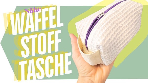 Waffelstoff Tasche mit Reißverschluss Nähanleitung