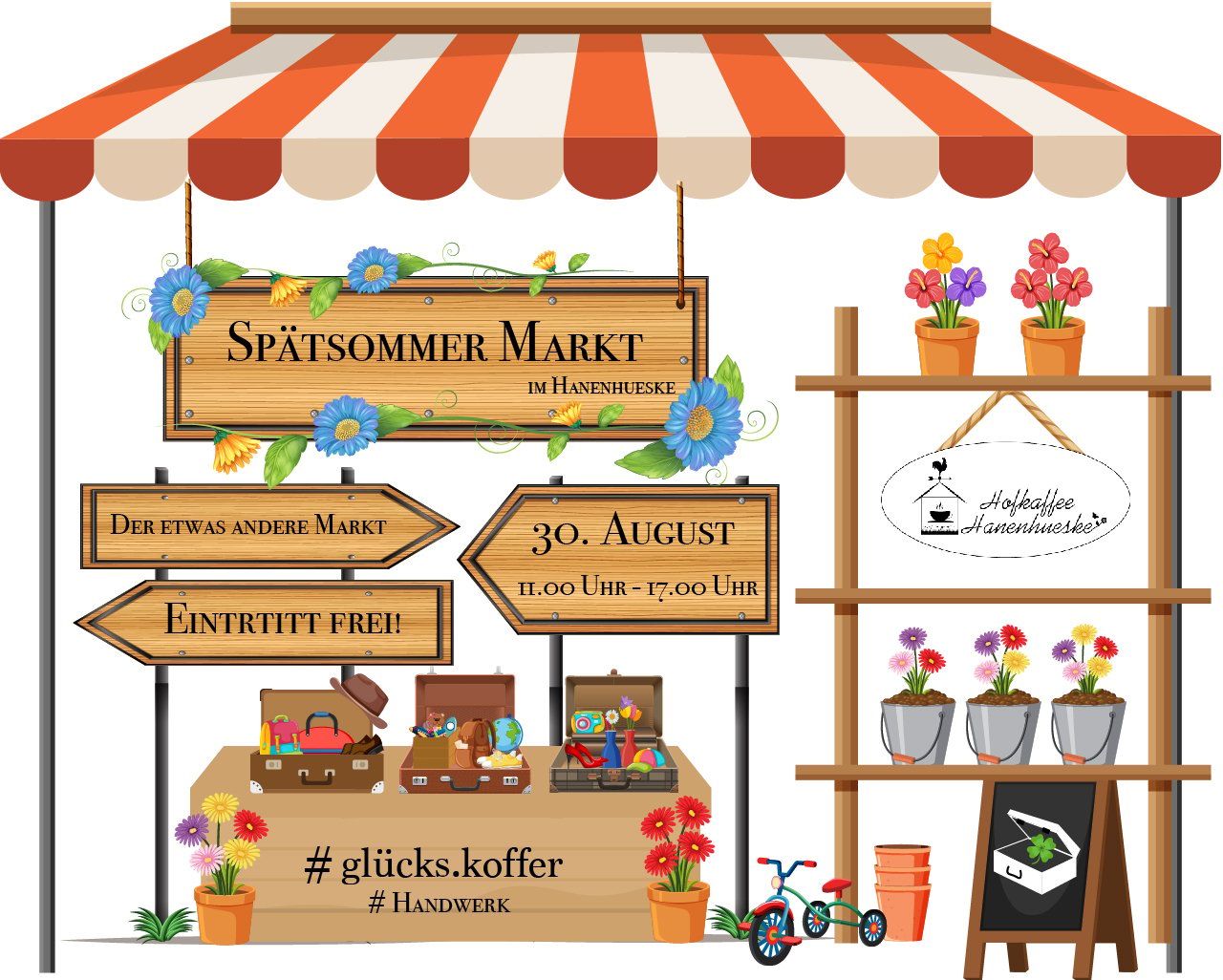 Spätsommermarkt (Koffermarkt) Hofkaffee Hanenhueske Nordhorn