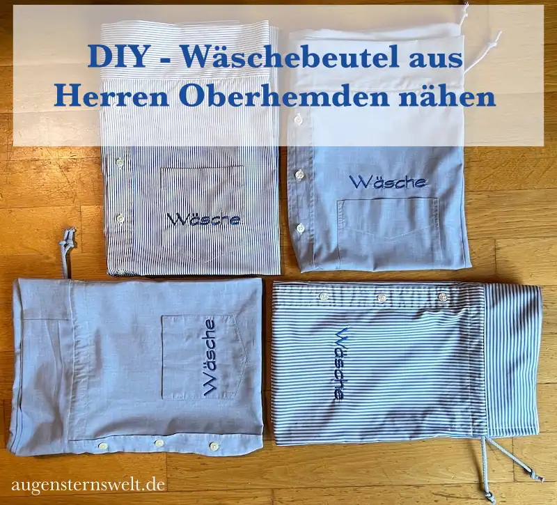 Wäschesäcke aus alten Oberhemden nähen – Upcycling leicht gemacht
