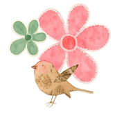Aquarellzeichnung von bunten Blumen und einem Vogel, ideal für kreative und handgemachte Dekorationen, passend für Handmade Kultur.