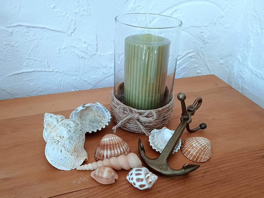 Windlicht mit Körbchen aus Schnur & DIY‑Kleber