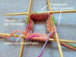 Handytasche aus Garnresten – Strickanleitung in Spiralrunden (Gum‑Gum)