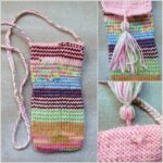 Handytasche aus Garnresten – Strickanleitung in Spiralrunden (Gum‑Gum)